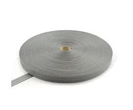 Alle Polyester Meterwaren Polyesterband 35mm - 3000kg - 100m Rolle (Grau mit 2 Streifen)