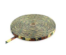 Alle Polyester Meterwaren Polyesterband Armeegrün 25mm - 1200kg - 100m Rolle - Camouflage