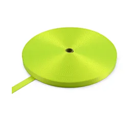 Alle Polyester Meterwaren Fluoreszierendes Polyesterband 25mm - 1200kg - 100m Rolle - Gelb Alle Polyester Meterwaren Fluoreszierendes Polyesterband 25mm - 1200kg - 100m Rolle - Gelb