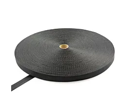 Black - 35mm Polyesterband 35 mm - 3750 kg - 100 m-Rolle - Schwarz