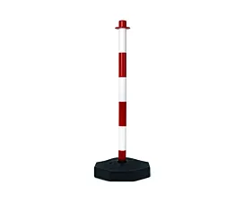 Alle Absperrungen - Warnmakierungen Kettenpfosten mit Sockel - Rot/Weiß Alle Absperrungen - Warnmakierungen Kettenpfosten mit Sockel - Rot/Weiß