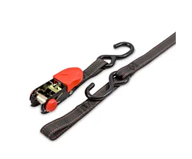 Alle Spanngurte & Zubehöre Spanngurt - 800kg - 2,06m - 25mm - 2-teilig - S-Haken - Motorradspanngurt - Schwarz