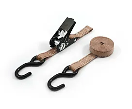 Alle Spanngurte & Zubehöre Spanngurt - 700kg - 4,8m - 25mm - 2-teilig - Ratsche und S-Haken - Sandfarbend