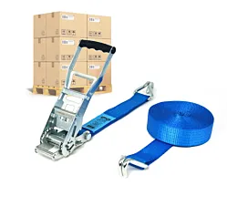 Spanngurtpalette 50mm Palette Spanngurte - ERGO 5T - 12m - 50mm - 2-teilig - STF500 - Blau - 200St Spanngurtpalette 50mm Palette Spanngurte - ERGO 5T - 12m - 50mm - 2-teilig - STF500 - Blau - 200St