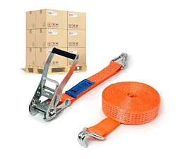 Spanngurtpalette 50mm Palette Spanngurte - 5T - 9m - 50mm - 2-teilig - Spitzhaken - Orange - 256St Spanngurtpalette 50mm Palette Spanngurte - 5T - 9m - 50mm - 2-teilig - Spitzhaken - Orange - 256St
