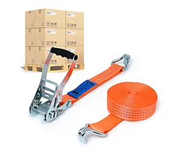 Spanngurtpalette 50mm Palette Spanngurte - 4T - 9m - 50mm - 2-teilig - Spitzhaken - Orange - 320St Spanngurtpalette 50mm Palette Spanngurte - 4T - 9m - 50mm - 2-teilig - Spitzhaken - Orange - 320St