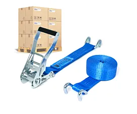 Spanngurtpalette 50mm Palette Spanngurte - 4T - 9m - 50mm - 2-teilig - Klauenhaken - Blau - 320St Spanngurtpalette 50mm Palette Spanngurte - 4T - 9m - 50mm - 2-teilig - Klauenhaken - Blau - 320St