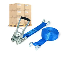 Spanngurtpalette 50mm Palette Spanngurte - 5T - 9m - 50mm - 2-teilig - Klauenhaken - Blau - 256St Spanngurtpalette 50mm Palette Spanngurte - 5T - 9m - 50mm - 2-teilig - Klauenhaken - Blau - 256St