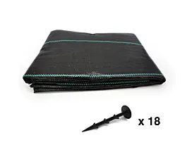 Alle Netze & Abdeckplane (Agro) Anti-Worteldoek + Grondpennen - 4m x 10m - 100g/m2 - Zwart